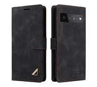 OKZone Funda para Google Pixel 6, Premium PU Cuero Cierre Magnético Tipo Libro Flip Folio Carcasa Soporte Plegable Ranuras para Tarjetas Cáscara de TPU para Google Pixel 6 (Negro)
