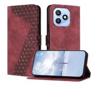 OKZone Funda para Honor X8D 4G,PU Cuero Flip Carcasa Fundas Móvil de Tapa Libro Caso Piel PU Billetera Case Telefono Cubrir Móvil Cover con Cáscara de TPU(Rojo)