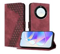OKZone Funda para Honor X9A 5G/X40 5G/Magic 5 Lite, PU Cuero Flip Carcasa Fundas Móvil de Tapa Libro Caso Piel PU Billetera Case Telefono Cubrir Móvil Cover con Cáscara de TPU(Rojo)