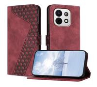 OKZone Funda para Huawei Enjoy 90 Plus 5G,PU Cuero Flip Carcasa Fundas Móvil de Tapa Libro Caso Piel PU Billetera Case Telefono Cubrir Móvil Cover con Cáscara de TPU(Rojo)
