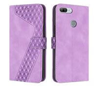OKZone Funda para Huawei Honor 9 Lite/P Smart 2018/Enjoy 7S, PU Cuero Flip Carcasa Fundas Móvil de Tapa Libro Caso Piel PU Billetera Case Telefono Cubrir Móvil Phone Cover con Cáscara de TPU (Púrpura)