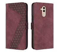OKZone Funda para Huawei Mate 20 Lite, PU Cuero Flip Carcasa Fundas Móvil de Tapa Libro Caso Piel PU para Huawei Mate 20 Lite, Billetera Tarjetero Case Telefono Cubrir Móvil Phone Cover(Rojo)