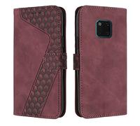 OKZone Funda para Huawei Mate 20 Pro, PU Cuero Flip Carcasa Fundas Móvil de Tapa Libro Caso Piel PU para Huawei Mate 20 Pro, Billetera Tarjetero Case Telefono Cubrir Móvil Phone Cover(Rojo)