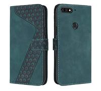 OKZone Funda para Huawei Y7 2018/Honor 7C/Y7 Prime 2018, PU Cuero Flip Carcasa Fundas Móvil de Tapa Libro Caso Piel PU Billetera Tarjetero Case Telefono Cubrir Móvil Phone Cover (Verde)