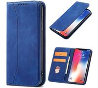 OKZone Funda para iPhone 15 Pro, Funda Carcasa de Cuero para Huawei Honor X8a,Magnético Carcasa Funda Móvil Billetera Cuero Funda con Tapa Libro Caso Soporte Plegable (Azul)