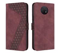 OKZone Funda para Nokia G10/G20/G30/Nokia 6.3, PU Cuero Flip Carcasa Fundas Móvil de Tapa Libro Caso Piel PU, Billetera Tarjetero Case Telefono Cubrir Móvil Phone Cover con Cáscara de TPU (Rojo)