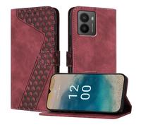 OKZone Funda para Nokia HMD Fusion, PU Cuero Flip Carcasa Fundas Móvil de Tapa Libro Caso Piel PU Billetera Case Telefono Cubrir Móvil Cover con Cáscara de TPU(Rojo)