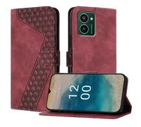 OKZone Funda para Nokia HMD Pulse/Pulse+/Pulse Pro, PU Cuero Flip Carcasa Fundas Móvil de Tapa Libro Caso Piel PU Billetera Case Telefono Cubrir Móvil Cover con Cáscara de TPU(Rojo)