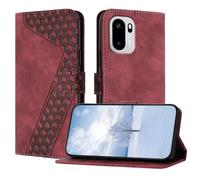OKZone Funda para OnePlus Ace 6 5G/Ace 6T 5G/15R 5G, PU Cuero Flip Carcasa Fundas Móvil de Tapa Libro Caso Piel PU Billetera Case Telefono Cubrir Móvil Cover con Cáscara de TPU(Rojo)