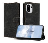 OKZone Funda para OnePlus Ace 6 5G/Ace 6T 5G/15R 5G, PU Cuero Flip Carcasa Fundas Móvil de Tapa Libro Caso Piel PU Billetera Case Telefono Cubrir Móvil Cover con Cáscara de TPU(Negro)