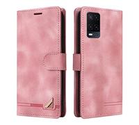 OKZone Funda para OPPO A16/A16S/A54S/A54 4G/A55 5G, Premium PU Cuero Cierre Magnético Tipo Libro Flip Folio Carcasa Soporte Plegable Ranuras para Tarjetas Cáscara de TPU (Rosado)