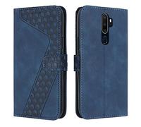 OKZone Funda para OPPO A5 2020/A9 2020/A11/A11X, PU Cuero Flip Carcasa Fundas Móvil de Tapa Libro Caso Piel PU Billetera Tarjetero Case Telefono Cubrir Móvil Phone Cover con Cáscara de TPU (Azul)