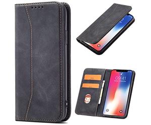 OKZone Funda para OPPO Reno 10/ Reno 10 Pro, Funda Carcasa de Cuero para OPPO Reno 10/ Reno 10 Pro,Magnético Carcasa Funda Móvil Billetera Cuero Funda con Tapa Libro Caso Soporte Plegable (Negro)