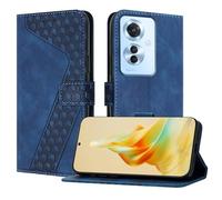 OKZone Funda para OPPO Reno 11F 5G, PU Cuero Flip Carcasa Fundas Móvil de Tapa Libro Caso Piel PU Billetera Case Telefono Cubrir Móvil Cover con Cáscara de TPU(Azul)