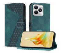 OKZone Funda para Realme C51 4G/C53 4G/Narzo N53 4G/Note 50 4G, PU Cuero Flip Carcasa Fundas Móvil de Tapa Libro Caso Piel PU Billetera Case Telefono Cubrir Móvil Cover con Cáscara de TPU(Verde)