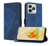 OKZone Funda para Realme C51 4G/C53 4G/Narzo N53 4G/Note 50 4G, PU Cuero Flip Carcasa Fundas Móvil de Tapa Libro Caso Piel PU Billetera Case Telefono Cubrir Móvil Cover con Cáscara de TPU(Azul)