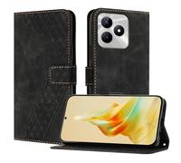 OKZone Funda para Realme C51 4G/C53 4G/Narzo N53 4G/Note 50 4G, PU Cuero Flip Carcasa Fundas Móvil de Tapa Libro Caso Piel PU Billetera Case Telefono Cubrir Móvil Cover con Cáscara de TPU(Negro)