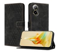 OKZone Funda para Realme C67 4G, PU Cuero Flip Carcasa Fundas Móvil de Tapa Libro Caso Piel PU Billetera Case Telefono Cubrir Móvil Cover con Cáscara de TPU(Negro)