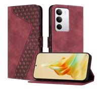 OKZone Funda para Realme C71, PU Cuero Flip Carcasa Fundas Móvil de Tapa Libro Caso Piel PU Billetera Case Telefono Cubrir Móvil Cover con Cáscara de TPU(Rojo)