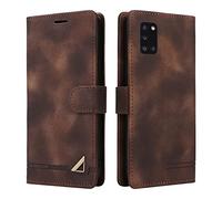 OKZone Funda para Samsung Galaxy A31, Premium PU Cuero Cierre Magnético Tipo Libro Flip Folio Carcasa Soporte Plegable Ranuras para Tarjetas Cáscara de TPU para Samsung Galaxy A31 (Marrón)