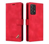 OKZone Funda para Samsung Galaxy A72, Premium PU Cuero Cierre Magnético Tipo Libro Flip Folio Carcasa Soporte Plegable Ranuras para Tarjetas Cáscara de TPU para Samsung Galaxy A72 (Rojo)