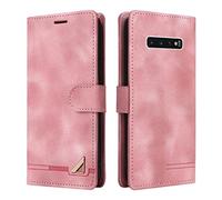OKZone Funda para Samsung Galaxy S10, Premium PU Cuero Cierre Magnético Tipo Libro Flip Folio Carcasa Soporte Plegable Ranuras para Tarjetas Cáscara de TPU para Samsung Galaxy S10 (Rosado)