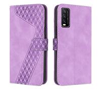 OKZone Funda para Vivo Y20/Y20i/Y20S/Y12A/Y12S/Y11S, PU Cuero Flip Carcasa Fundas Móvil de Tapa Libro Caso Piel PU Billetera Tarjetero Case Telefono Cubrir Móvil Cover con Cáscara de TPU (Púrpura)