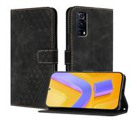 OKZone Funda para Vivo Y31S 5G/Y52S 5G/iQoo U3, PU Cuero Flip Carcasa Fundas Móvil de Tapa Libro Caso Piel PU Billetera Case Telefono Cubrir Móvil Cover con Cáscara de TPU(Negro)