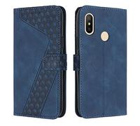 OKZone Funda para Xiaomi Mi 6X/Mi A2, PU Cuero Flip Carcasa Fundas Móvil de Tapa Libro Caso Piel PU para Xiaomi Mi 6X/Mi A2, Billetera Case Telefono Cubrir Móvil Cover con Cáscara de TPU (Azul)