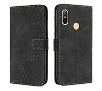 OKZone Funda para Xiaomi Mi 6X/Mi A2, PU Cuero Flip Carcasa Fundas Móvil de Tapa Libro Caso Piel PU para Xiaomi Mi 6X/Mi A2, Billetera Case Telefono Cubrir Móvil Cover con Cáscara de TPU (Negro)