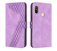 OKZone Funda para Xiaomi Mi 6X/Mi A2, PU Cuero Flip Carcasa Fundas Móvil de Tapa Libro Caso Piel PU para Xiaomi Mi 6X/Mi A2, Billetera Case Telefono Cubrir Móvil Cover con Cáscara de TPU (Púrpura)