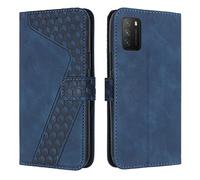 OKZone Funda para Xiaomi Poco M3/Redmi 9T/Redmi 9 Power, PU Cuero Flip Carcasa Fundas Móvil de Tapa Libro Caso Piel PU Billetera Tarjetero Case Telefono Cubrir Móvil Phone Cover (Azul)