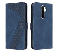 OKZone Funda para Xiaomi Redmi 9/Redmi 9 Power, PU Cuero Flip Carcasa Billetera con Tapa Libro para Móvil, Caso Piel PU Telefono Cubrir Cover (Azul)