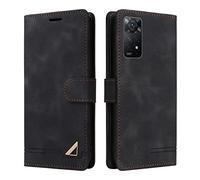 OKZone Funda para Xiaomi Redmi Note 11 Pro/Redmi Note 11E Pro 5G, Premium PU Cuero Cierre Magnético Tipo Libro Flip Folio Carcasa Soporte Plegable Ranuras para Tarjetas Cáscara de TPU (Negro)