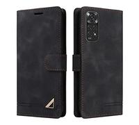 OKZone Funda para Xiaomi Redmi Note 11/Redmi Note 11S, Premium PU Cuero Cierre Magnético Tipo Libro Flip Folio Carcasa Soporte Plegable Ranuras para Tarjetas Cáscara de TPU (Negro)