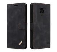 OKZone Funda para Xiaomi Redmi Note 9 Pro/Note 9 Pro MAX/Note 9S, Premium PU Cuero Cierre Magnético Tipo Libro Flip Folio Carcasa Soporte Plegable Ranuras para Tarjetas Cáscara de TPU (Negro)