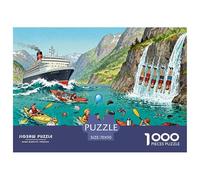 Ola de Kayak Geiranger Noruego Puzzle De Madera Impermeable DIY Puzzles De 1000 Piezas Regalos para Adultos Imposible Rompecabezas Decoración del Hogar