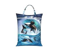Ola de orcas asesinas,Bolsa de viaje para ropa sucia, bolsa plegable para ropa sucia