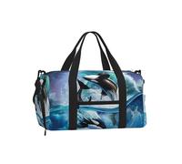 Ola de orcas asesinas,Bolso Deportivo Bandolera de Mano, Bolsa de Deporte, Bolsa de Viaje de Gran Capacidad para Mujeres y Hombres.