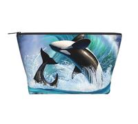 Ola de orcas orcas, Bolsa de artículos de tocador Bolsa de Maquillaje Bolsa de cosméticos Bolsa de artículos de tocador de Viaje portátil