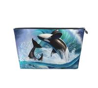 Ola de orcas orcas, Bolsa de artículos de tocador Bolsa de Maquillaje Bolsa de cosméticos Bolsa de artículos de tocador de Viaje portátil