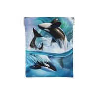 Ola de orcas orcas, Squeeze Top Wallet Bolsa de Almacenamiento para Mujer Monedero pequeño Bolsa de Cambio