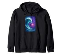 Ola del océano cósmico se Encuentra con la Galaxia Espiral, Obra de Arte Sudadera con Capucha