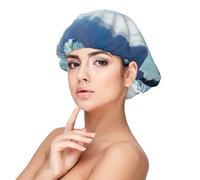 Ola del océano,Gorro de dormir de satén ajustable para adultos, de seda, elástico, para dormir, para mujer
