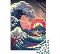 Ola del Océano Paisaje Amanecer Puzzle de 1000 Piezas Papel para Adultos Vista Montaña Relajación Decoración Hogar Regalo 52x38cm/1000pcs