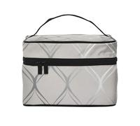 Ola Geométrico Gris Plata, Bolsa de Maquillaje Bolsa de cosméticos Bolsa de artículos de tocador de Viaje portátil Estuche para lápices Bolsa de artículos de tocador