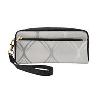 Ola Geométrico Gris Plata, Bolsa de Maquillaje Bolsa de cosméticos Bolsa de Aseo de Viaje portátil Estuche de Cuero para Mujeres y niñas