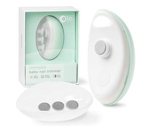 Olababy Recortadora de uñas eléctrica recargable para bebés | Cortaúñas recién nacidos | Archivo electrónico para bebés | Kit de aseo de uñas para bebés y niños pequeños | Fundamentos de manicura portátil | Juego de cortador de uñas con luz LED