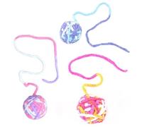 OLACD 3 juguetes masticables de hilo de lana para gatos: lindo y divertido juguete de bola para gatos con campana, juguete interactivo portátil para mascotas para gatos pequeños a medianos, ejercicio