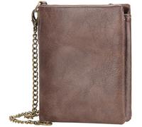 OLACD Cartera para tarjetas de crédito para hombre con cadena, diseño compacto de tres pliegues, cartera corta con bolsillos, Khaki212, Talla única